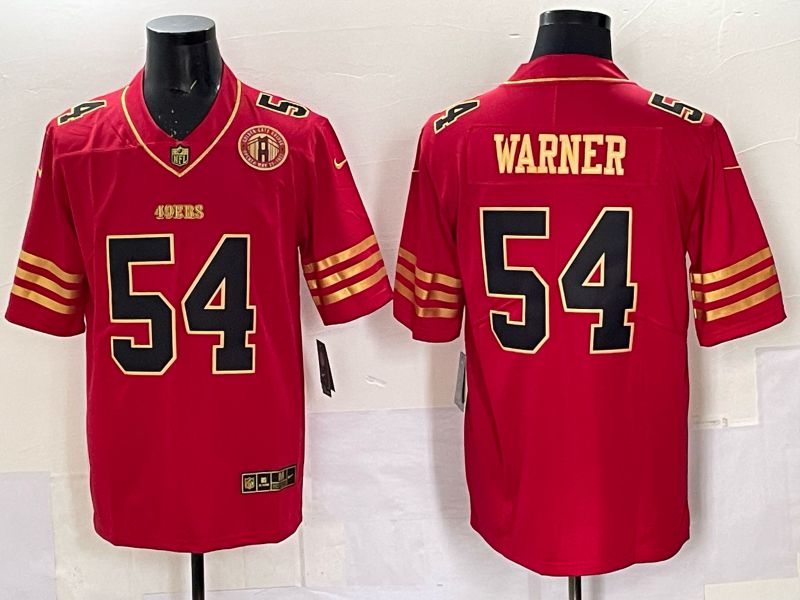 Men Nike San Francisco 49ers #54 Warner red Limited NFL 2025 Jersey 0057->san francisco 49ers->NFL Jersey